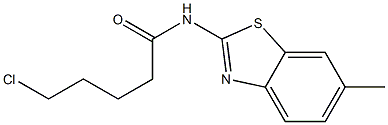 5-chloro-N-(6-methyl-1,3-benzothiazol-2-yl)pentanamide Struktur