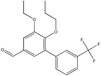 5-ethoxy-6-propoxy-3'-(trifluoromethyl)-1,1'-biphenyl-3-carbaldehyde Struktur