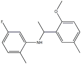 5-fluoro-N-[1-(2-methoxy-5-methylphenyl)ethyl]-2-methylaniline Struktur