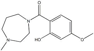 5-methoxy-2-[(4-methyl-1,4-diazepan-1-yl)carbonyl]phenol Struktur