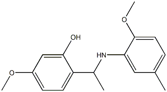 5-methoxy-2-{1-[(2-methoxy-5-methylphenyl)amino]ethyl}phenol Struktur