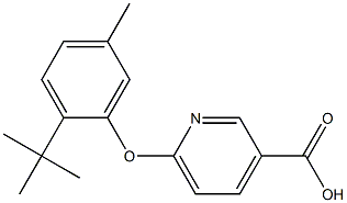 6-(2-tert-butyl-5-methylphenoxy)pyridine-3-carboxylic acid Struktur