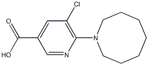 6-(azocan-1-yl)-5-chloropyridine-3-carboxylic acid Struktur