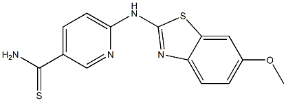 6-[(6-methoxy-1,3-benzothiazol-2-yl)amino]pyridine-3-carbothioamide Struktur