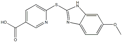 6-[(6-methoxy-1H-1,3-benzodiazol-2-yl)sulfanyl]pyridine-3-carboxylic acid Struktur