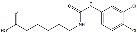 6-{[(3,4-dichlorophenyl)carbamoyl]amino}hexanoic acid Struktur