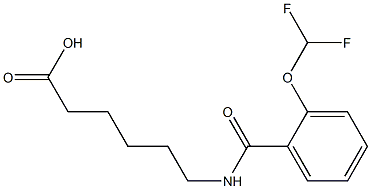 6-{[2-(difluoromethoxy)phenyl]formamido}hexanoic acid Struktur