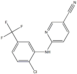 6-{[2-chloro-5-(trifluoromethyl)phenyl]amino}pyridine-3-carbonitrile Struktur