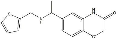 6-{1-[(thiophen-2-ylmethyl)amino]ethyl}-3,4-dihydro-2H-1,4-benzoxazin-3-one Struktur