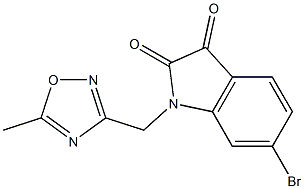 6-bromo-1-[(5-methyl-1,2,4-oxadiazol-3-yl)methyl]-2,3-dihydro-1H-indole-2,3-dione Struktur