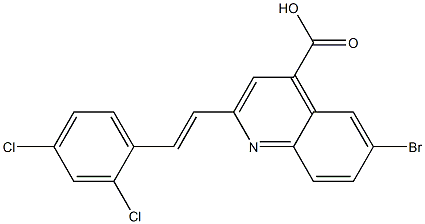 6-bromo-2-[(E)-2-(2,4-dichlorophenyl)vinyl]quinoline-4-carboxylic acid Struktur