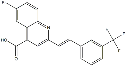 6-bromo-2-{(E)-2-[3-(trifluoromethyl)phenyl]vinyl}quinoline-4-carboxylic acid Struktur