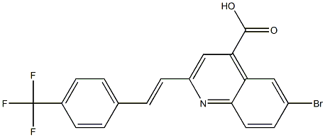 6-bromo-2-{(E)-2-[4-(trifluoromethyl)phenyl]vinyl}quinoline-4-carboxylic acid Struktur