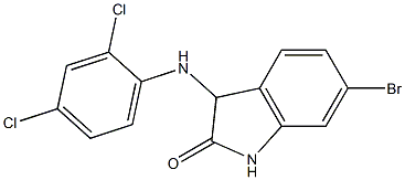 6-bromo-3-[(2,4-dichlorophenyl)amino]-2,3-dihydro-1H-indol-2-one Struktur