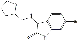 6-bromo-3-[(oxolan-2-ylmethyl)amino]-2,3-dihydro-1H-indol-2-one Struktur