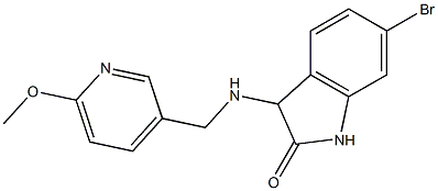 6-bromo-3-{[(6-methoxypyridin-3-yl)methyl]amino}-2,3-dihydro-1H-indol-2-one Struktur