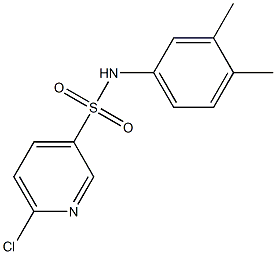 6-chloro-N-(3,4-dimethylphenyl)pyridine-3-sulfonamide Struktur