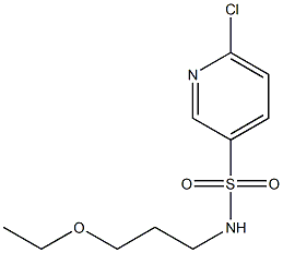 6-chloro-N-(3-ethoxypropyl)pyridine-3-sulfonamide Struktur