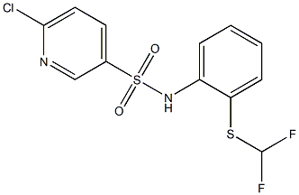 6-chloro-N-{2-[(difluoromethyl)sulfanyl]phenyl}pyridine-3-sulfonamide Struktur