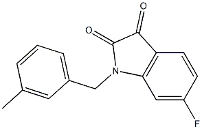 6-fluoro-1-[(3-methylphenyl)methyl]-2,3-dihydro-1H-indole-2,3-dione Struktur