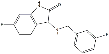 6-fluoro-3-{[(3-fluorophenyl)methyl]amino}-2,3-dihydro-1H-indol-2-one Struktur