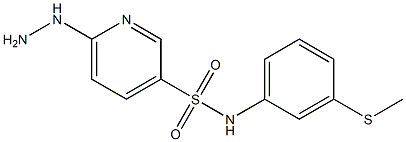 6-hydrazinyl-N-[3-(methylsulfanyl)phenyl]pyridine-3-sulfonamide Struktur