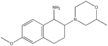 6-methoxy-2-(2-methylmorpholin-4-yl)-1,2,3,4-tetrahydronaphthalen-1-amine Struktur