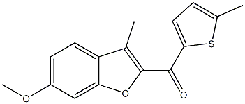 6-methoxy-3-methyl-2-[(5-methylthiophen-2-yl)carbonyl]-1-benzofuran Struktur