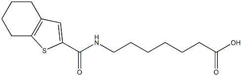 7-(4,5,6,7-tetrahydro-1-benzothiophen-2-ylformamido)heptanoic acid Struktur