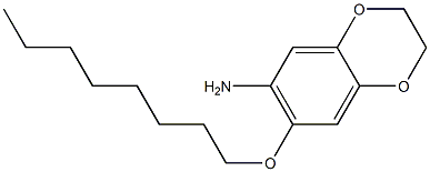 7-(octyloxy)-2,3-dihydro-1,4-benzodioxin-6-amine Struktur