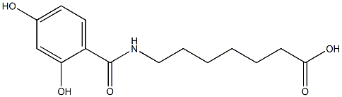 7-[(2,4-dihydroxybenzoyl)amino]heptanoic acid Struktur