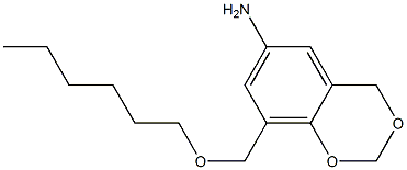 8-[(hexyloxy)methyl]-2,4-dihydro-1,3-benzodioxin-6-amine Struktur