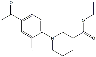 ethyl 1-(4-acetyl-2-fluorophenyl)piperidine-3-carboxylate Struktur