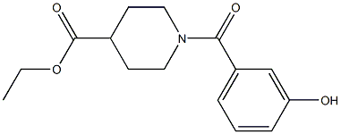 ethyl 1-[(3-hydroxyphenyl)carbonyl]piperidine-4-carboxylate Struktur