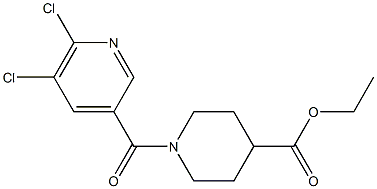 ethyl 1-[(5,6-dichloropyridin-3-yl)carbonyl]piperidine-4-carboxylate Struktur