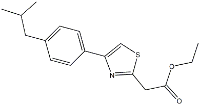 ethyl 2-{4-[4-(2-methylpropyl)phenyl]-1,3-thiazol-2-yl}acetate Struktur