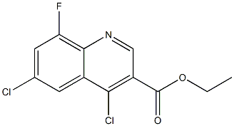 ethyl 4,6-dichloro-8-fluoroquinoline-3-carboxylate Struktur