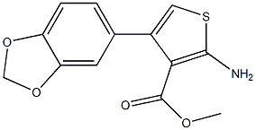 methyl 2-amino-4-(2H-1,3-benzodioxol-5-yl)thiophene-3-carboxylate Struktur