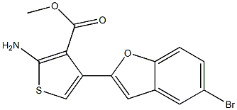 methyl 2-amino-4-(5-bromo-1-benzofuran-2-yl)thiophene-3-carboxylate Struktur