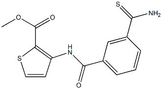 methyl 3-[(3-carbamothioylbenzene)amido]thiophene-2-carboxylate Struktur