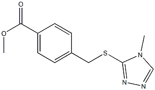 methyl 4-{[(4-methyl-4H-1,2,4-triazol-3-yl)sulfanyl]methyl}benzoate Struktur