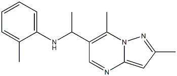 N-(1-{2,7-dimethylpyrazolo[1,5-a]pyrimidin-6-yl}ethyl)-2-methylaniline Struktur