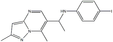 N-(1-{2,7-dimethylpyrazolo[1,5-a]pyrimidin-6-yl}ethyl)-4-iodoaniline Struktur