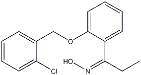 N-(1-{2-[(2-chlorophenyl)methoxy]phenyl}propylidene)hydroxylamine Struktur