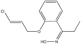 N-(1-{2-[(3-chloroprop-2-en-1-yl)oxy]phenyl}propylidene)hydroxylamine Struktur