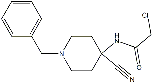 N-(1-benzyl-4-cyanopiperidin-4-yl)-2-chloroacetamide Struktur