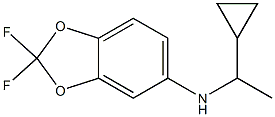 N-(1-cyclopropylethyl)-2,2-difluoro-2H-1,3-benzodioxol-5-amine Struktur