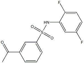 N-(2,5-difluorophenyl)-3-acetylbenzene-1-sulfonamide Struktur