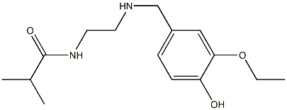 N-(2-{[(3-ethoxy-4-hydroxyphenyl)methyl]amino}ethyl)-2-methylpropanamide Struktur