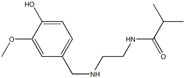 N-(2-{[(4-hydroxy-3-methoxyphenyl)methyl]amino}ethyl)-2-methylpropanamide Struktur